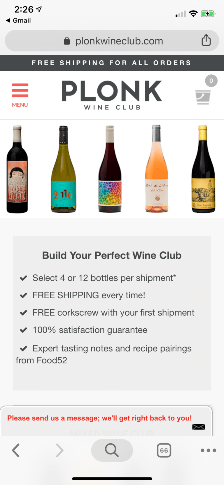 Plonk vs. FirstLeaf - Wine Club Comparison 4 Plonk personalisation process