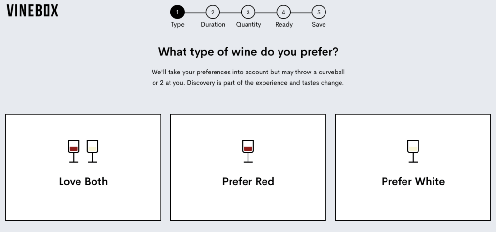 Vine box wine selection quiz